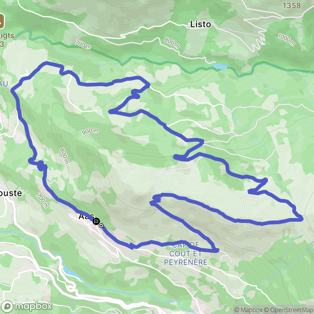 Eaux-Bonnes : carte du parcours de randonnée - France