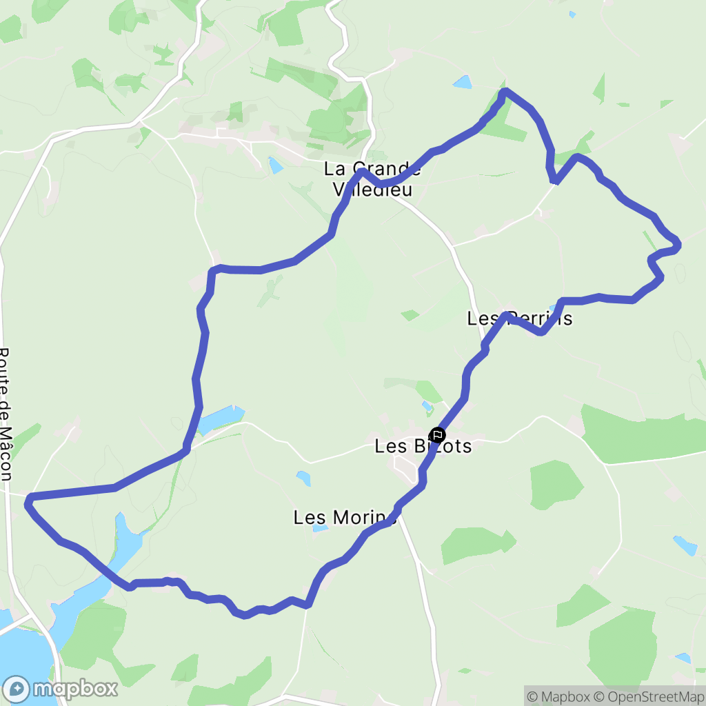 Les Bizots : carte du parcours de randonnée - France