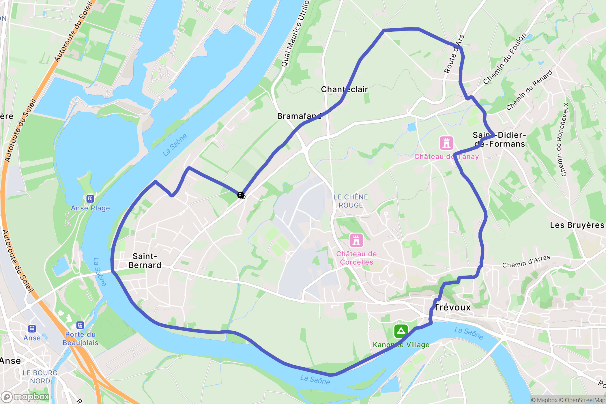Saint-Bernard : carte du parcours de randonnée - France
