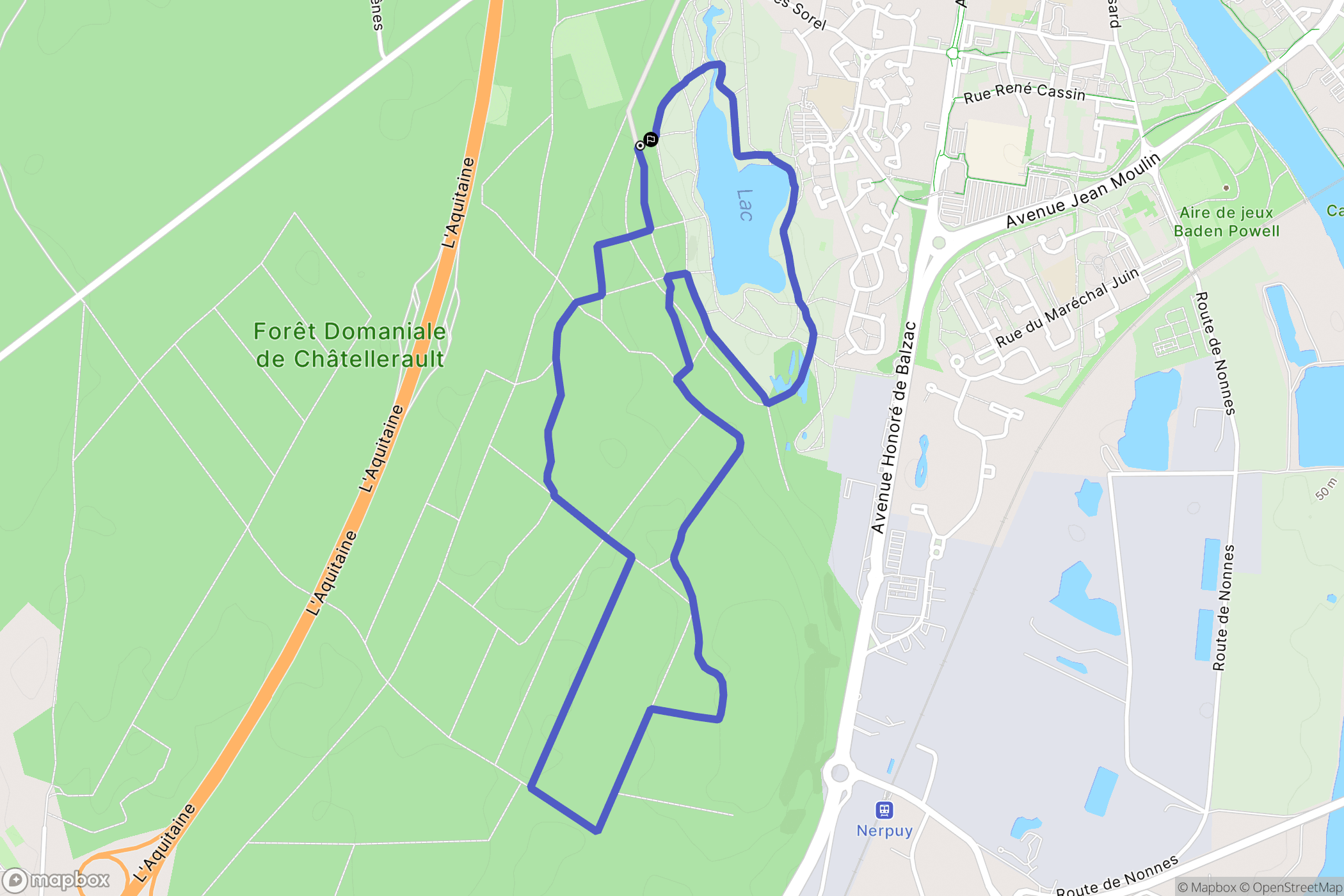 Châtellerault : carte du parcours de randonnée - France