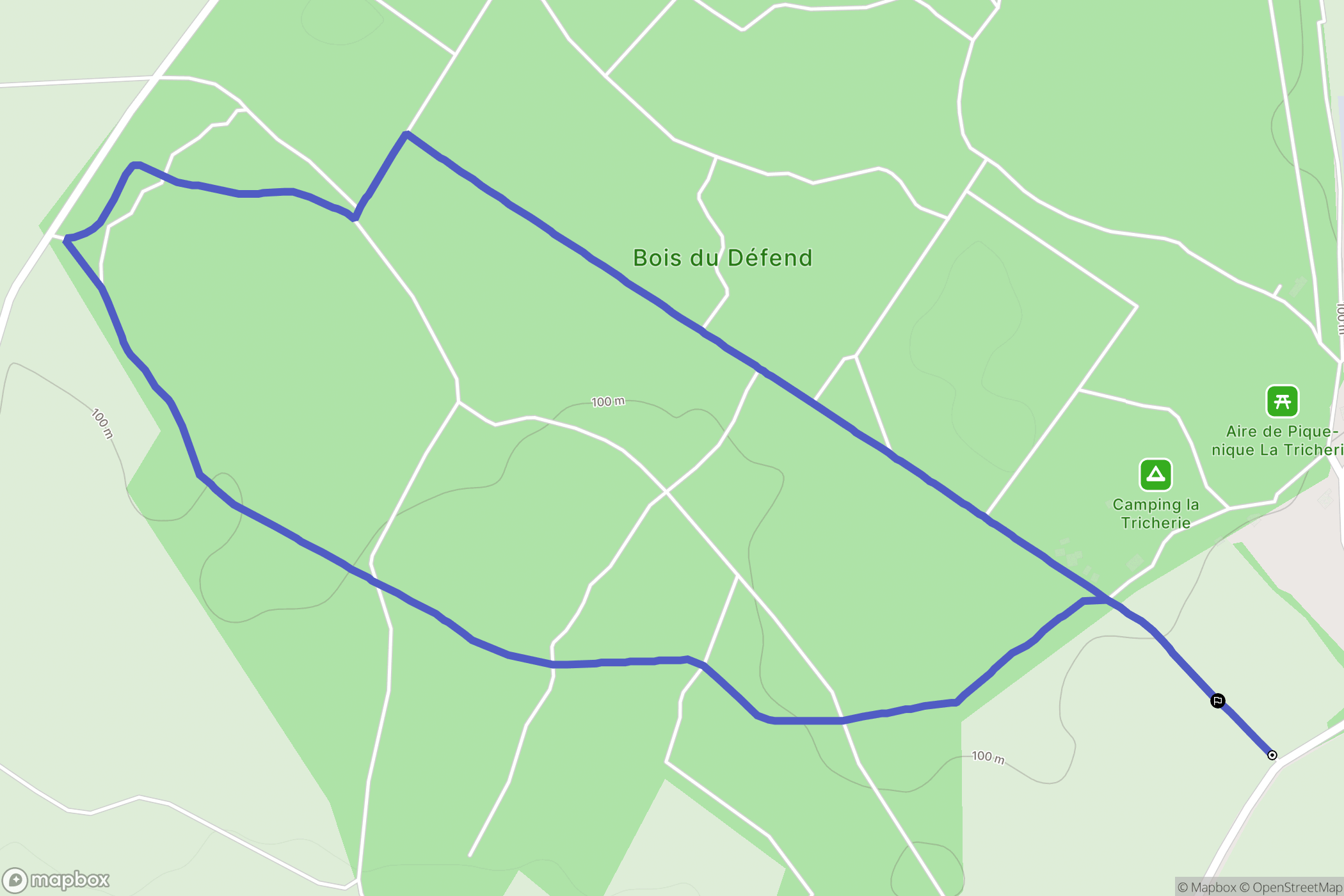 Mesnard-la-Barotière : carte du parcours de randonnée - France