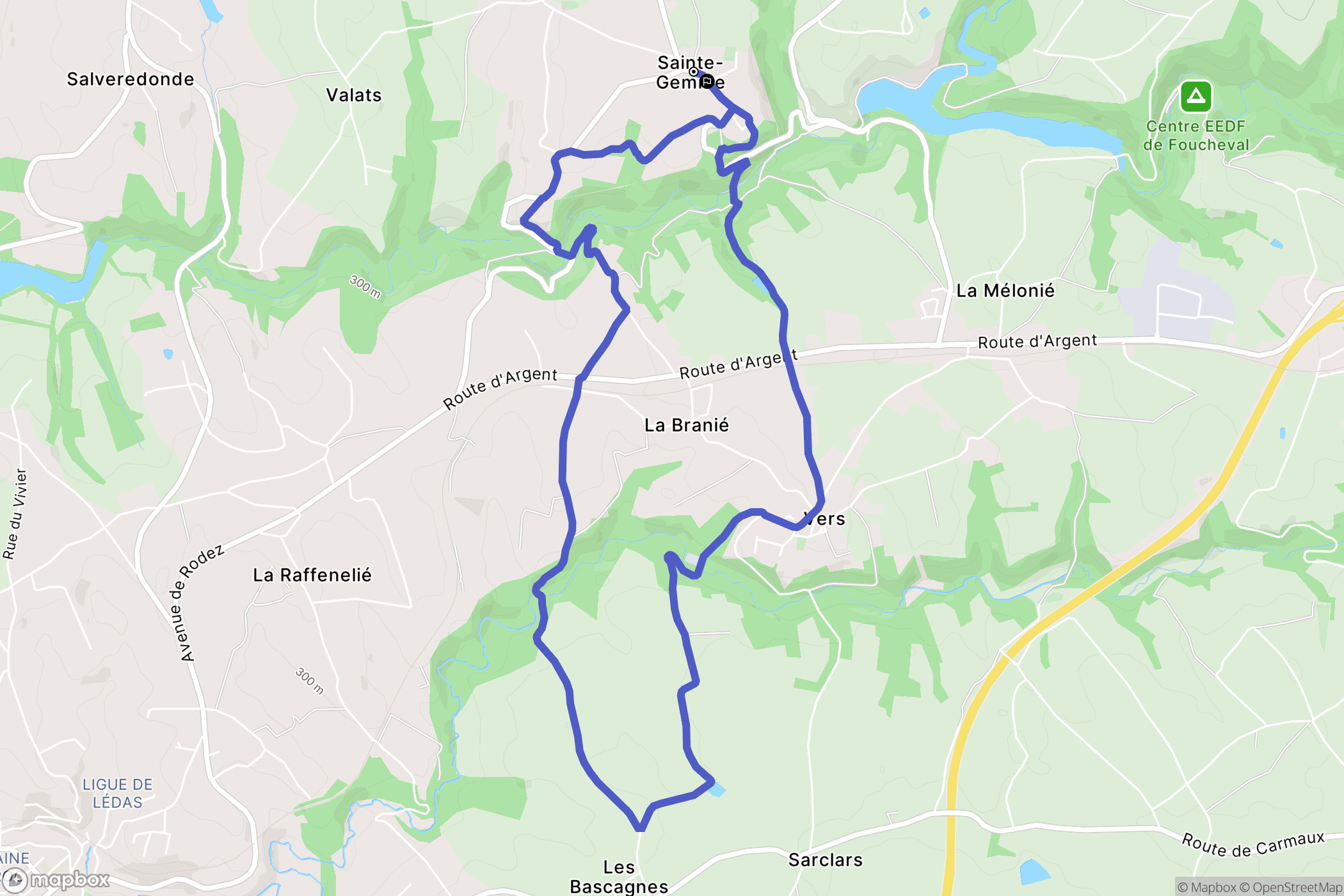 Sainte-Gemme : carte du parcours de randonnée - France