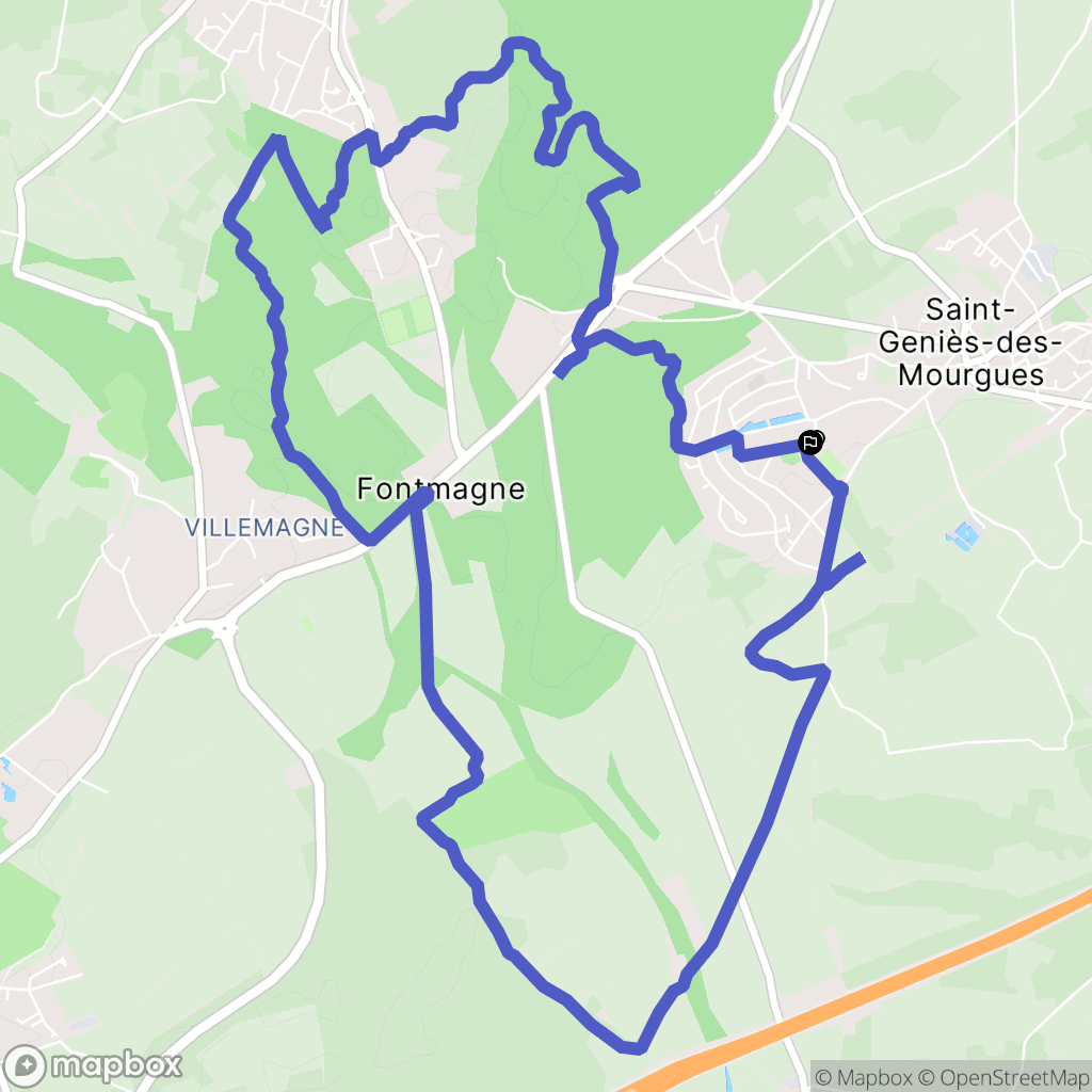 Saint-Geniès-des-Mourgues : carte du parcours de randonnée - France