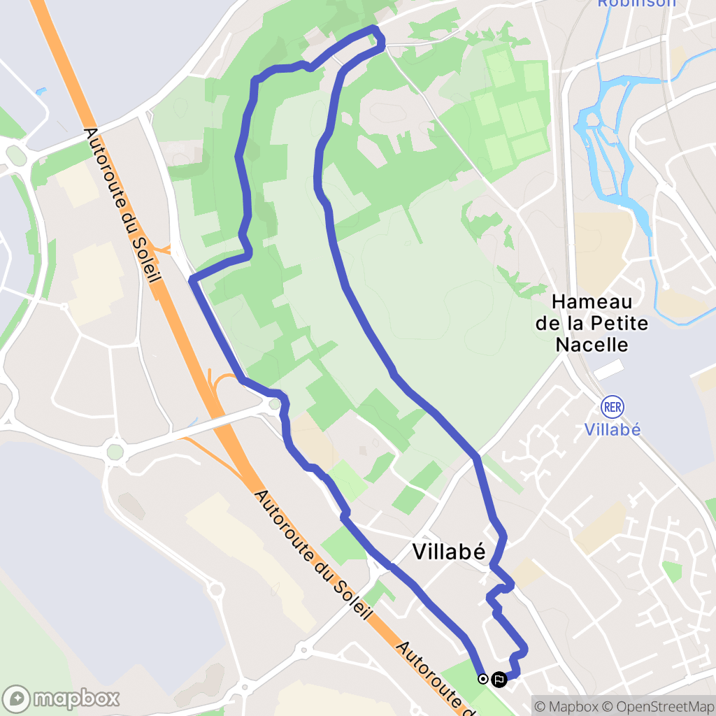Villabé : carte du parcours de randonnée - France