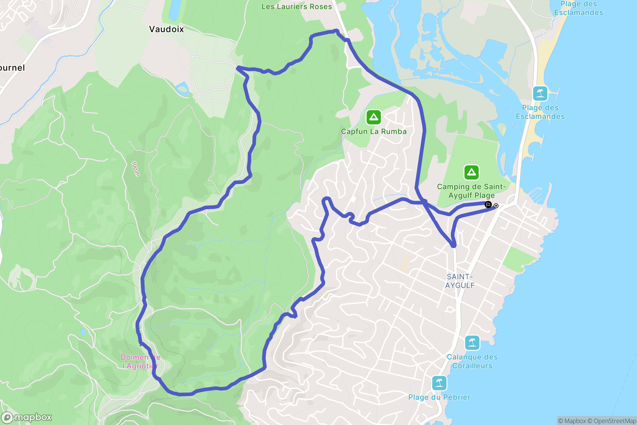 Fréjus : carte du parcours de randonnée - France