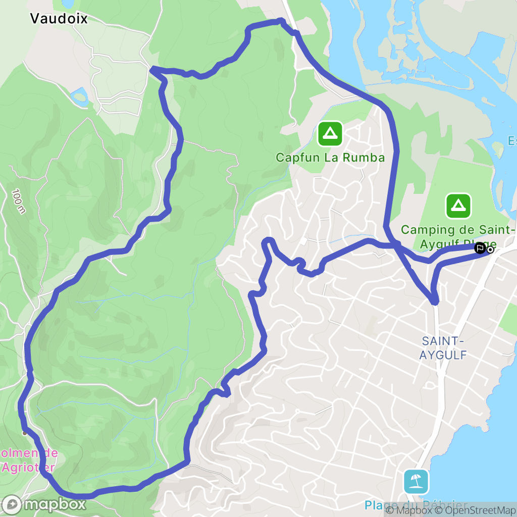 Fréjus : carte du parcours de randonnée - France