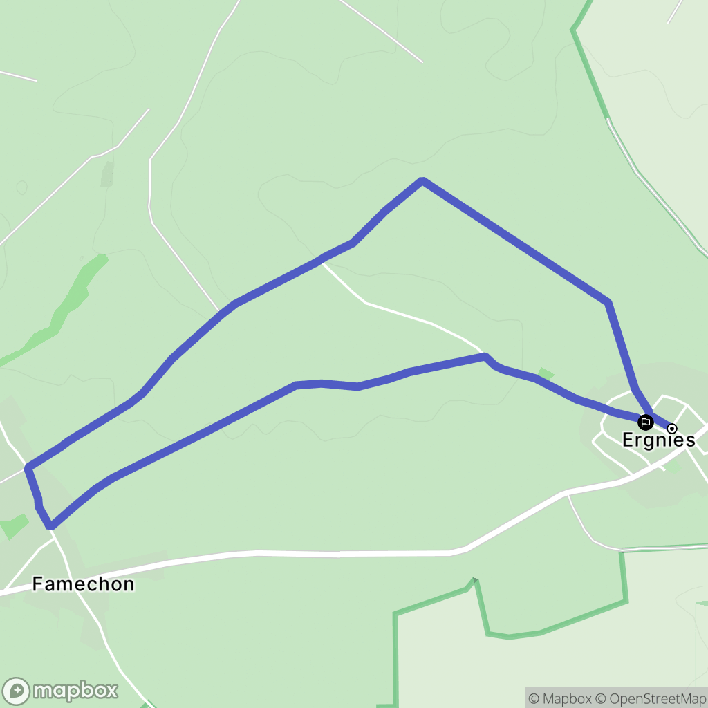 Ergnies : carte du parcours de randonnée - France