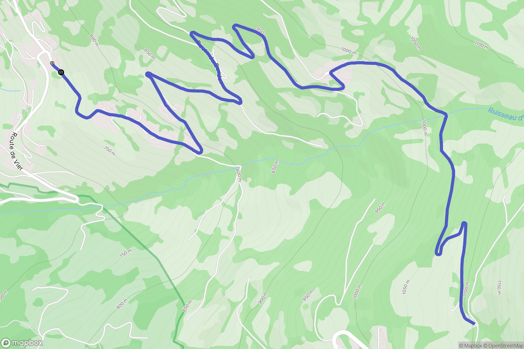 Vier-Bordes : carte du parcours de randonnée - France