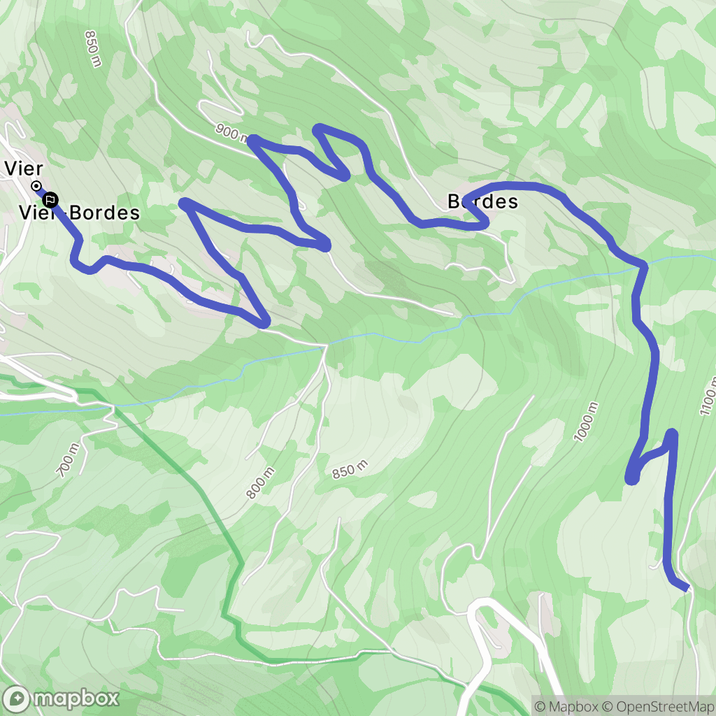 Vier-Bordes : carte du parcours de randonnée - France