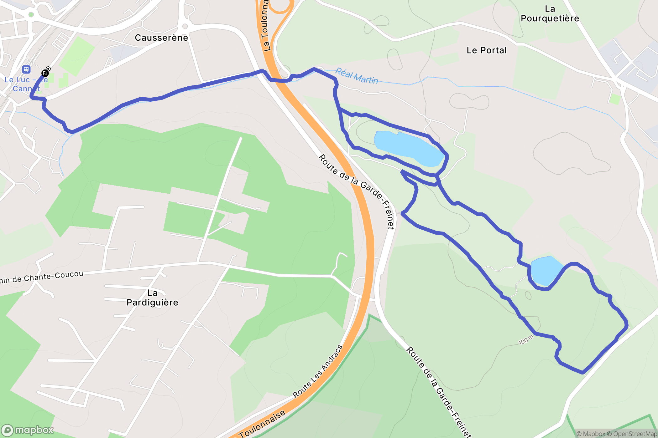 Le Cannet-des-Maures : carte du parcours de randonnée - France