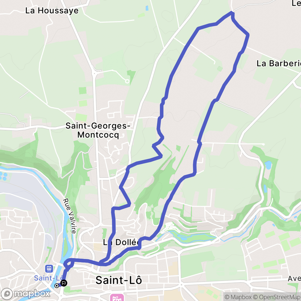 Saint-Lô : carte du parcours de randonnée - France