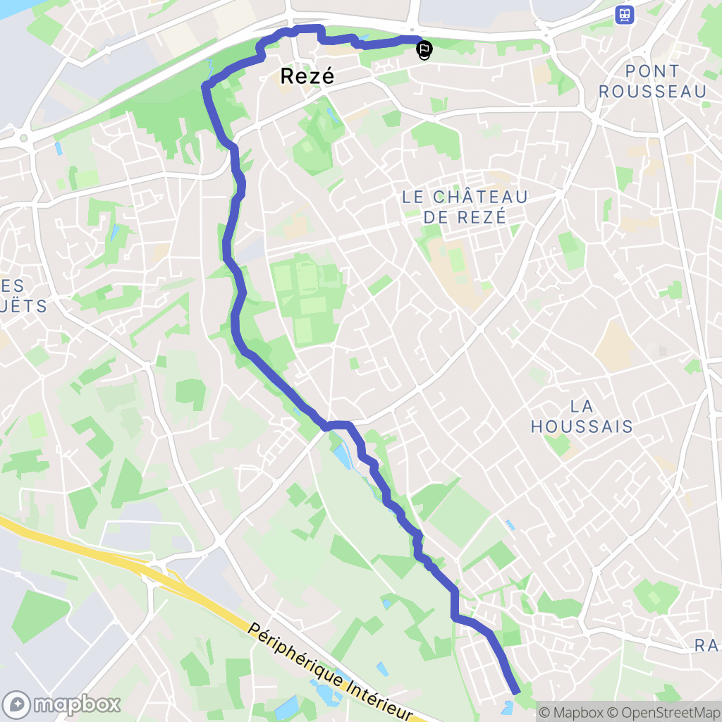 Rezé : carte du parcours de randonnée - France