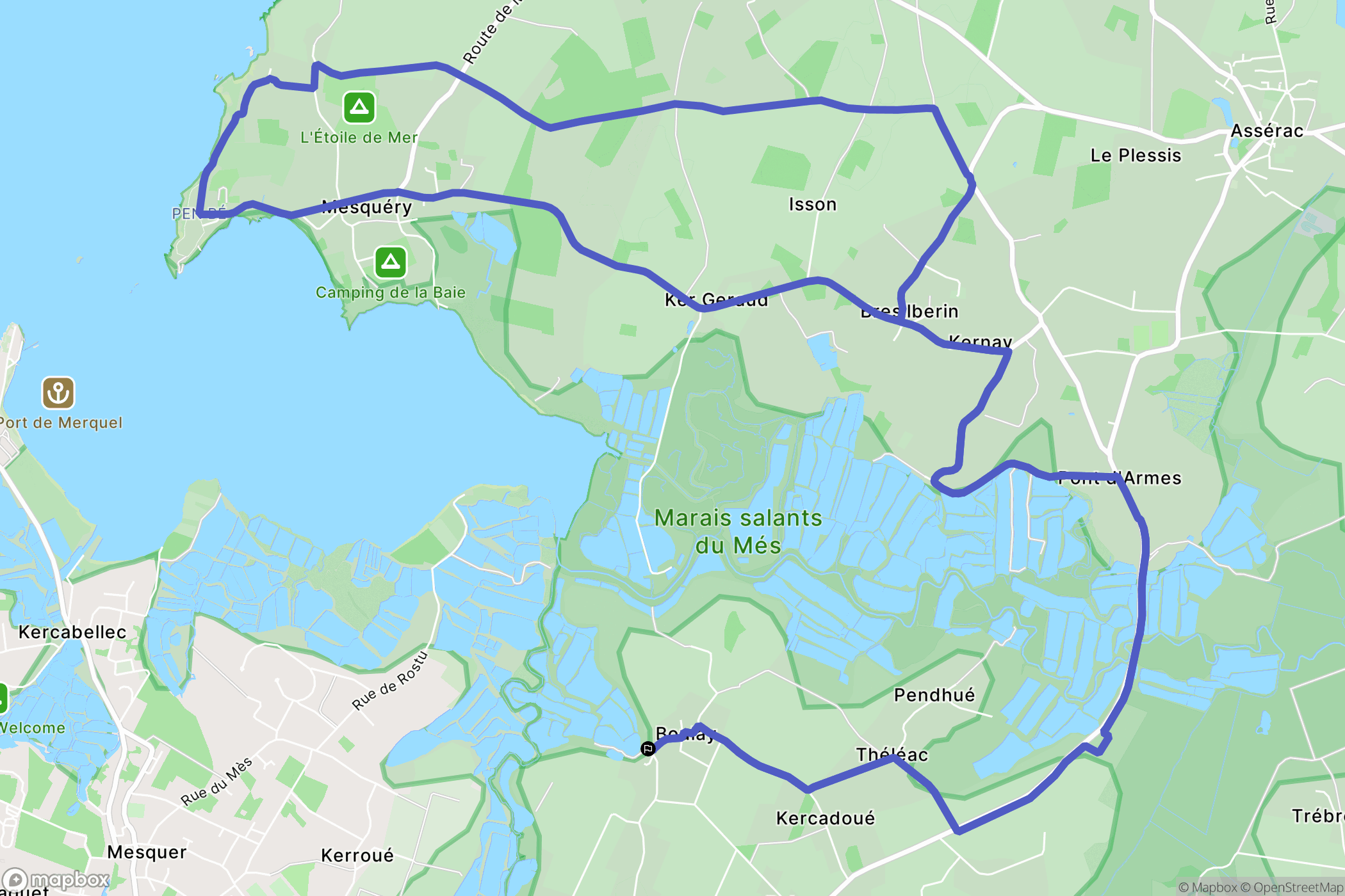 Saint-Molf : carte du parcours de randonnée - France