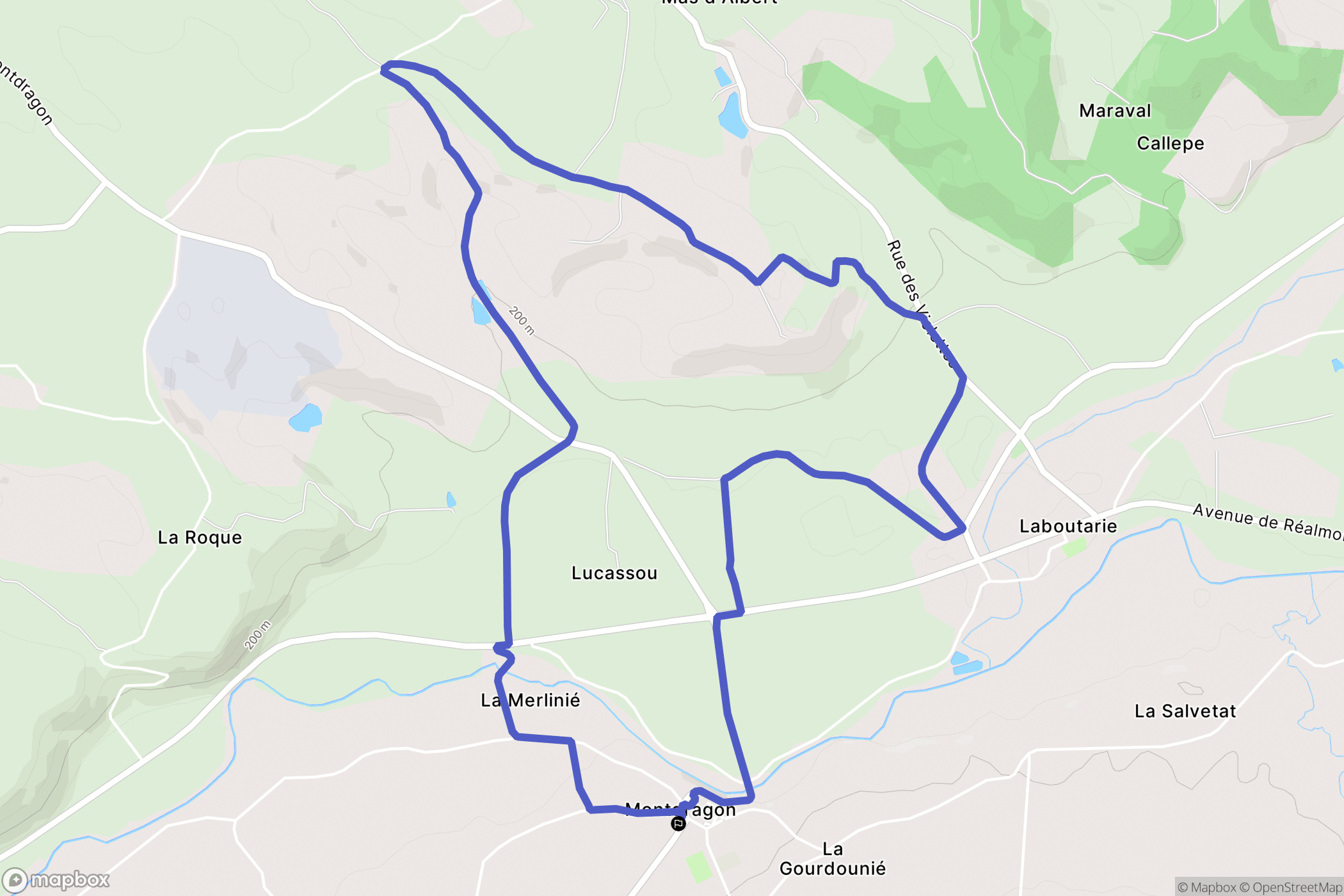 Montdragon : carte du parcours de randonnée - France