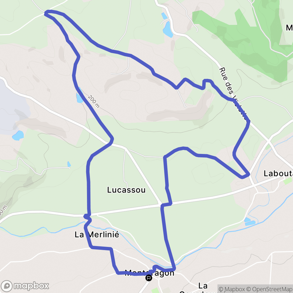 Montdragon : carte du parcours de randonnée - France