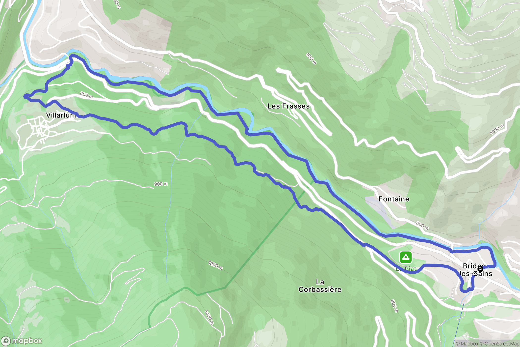 Brides-les-Bains : carte du parcours de randonnée - France