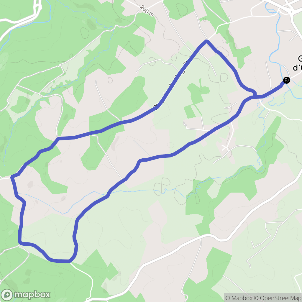 Geüs-d'Oloron : carte du parcours de randonnée - France