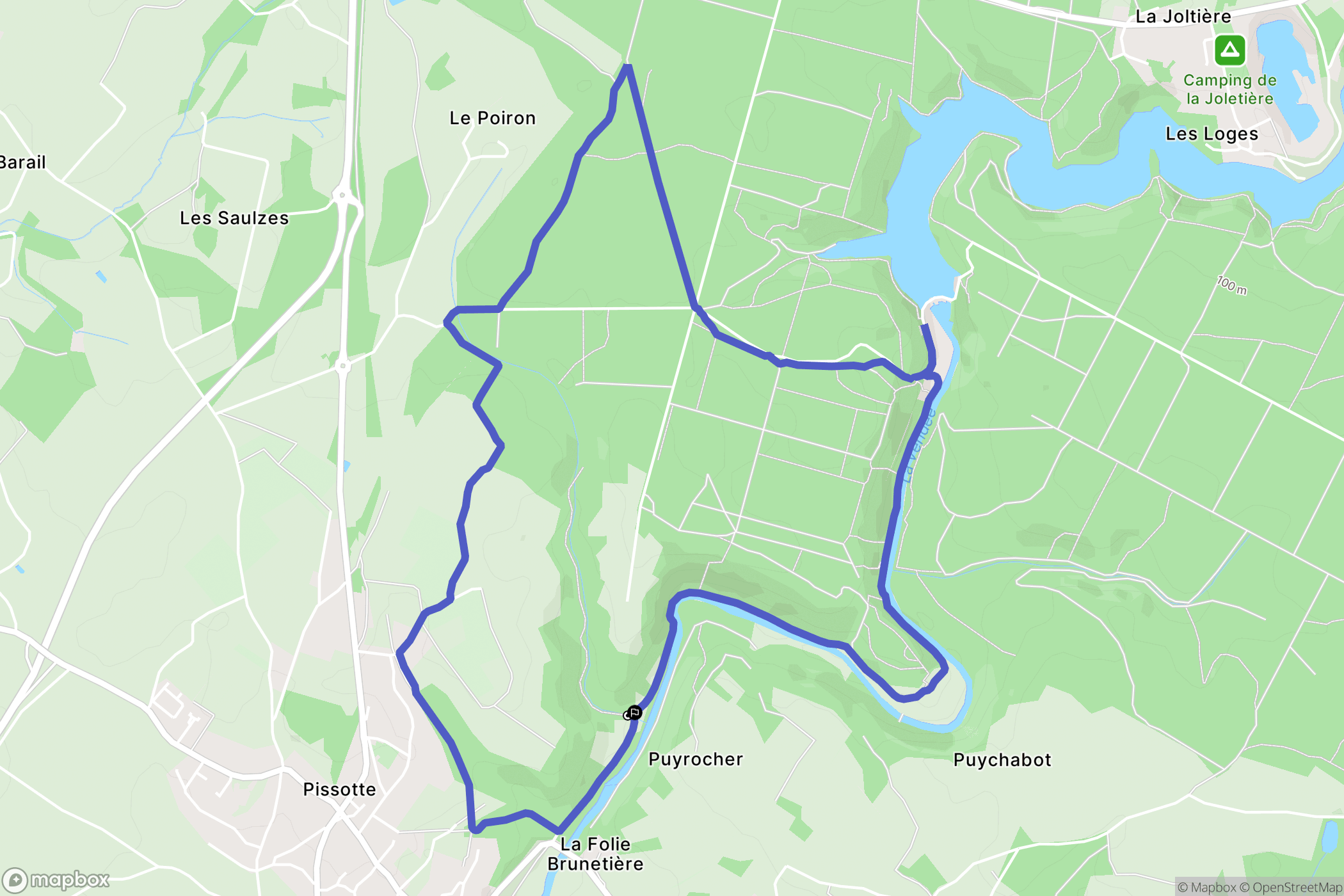 Pissotte : carte du parcours de randonnée - France