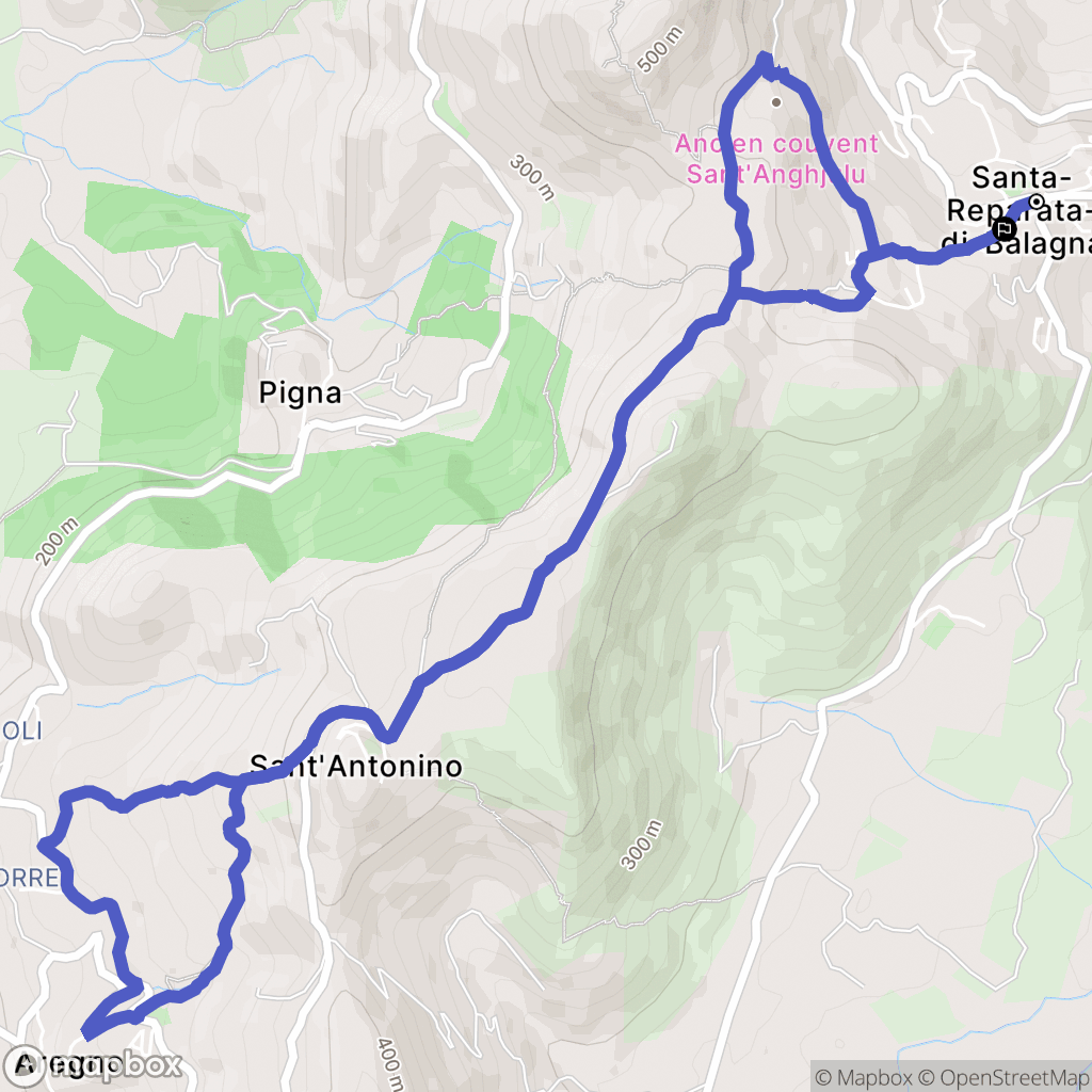 Santa-Reparata-Di-Balagna : carte du parcours de randonnée - France