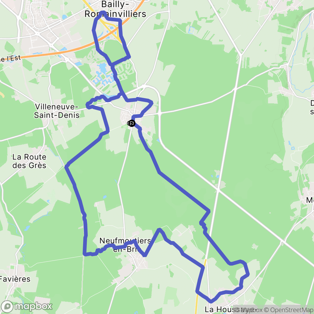 Villeneuve-le-Comte : carte du parcours de randonnée - France