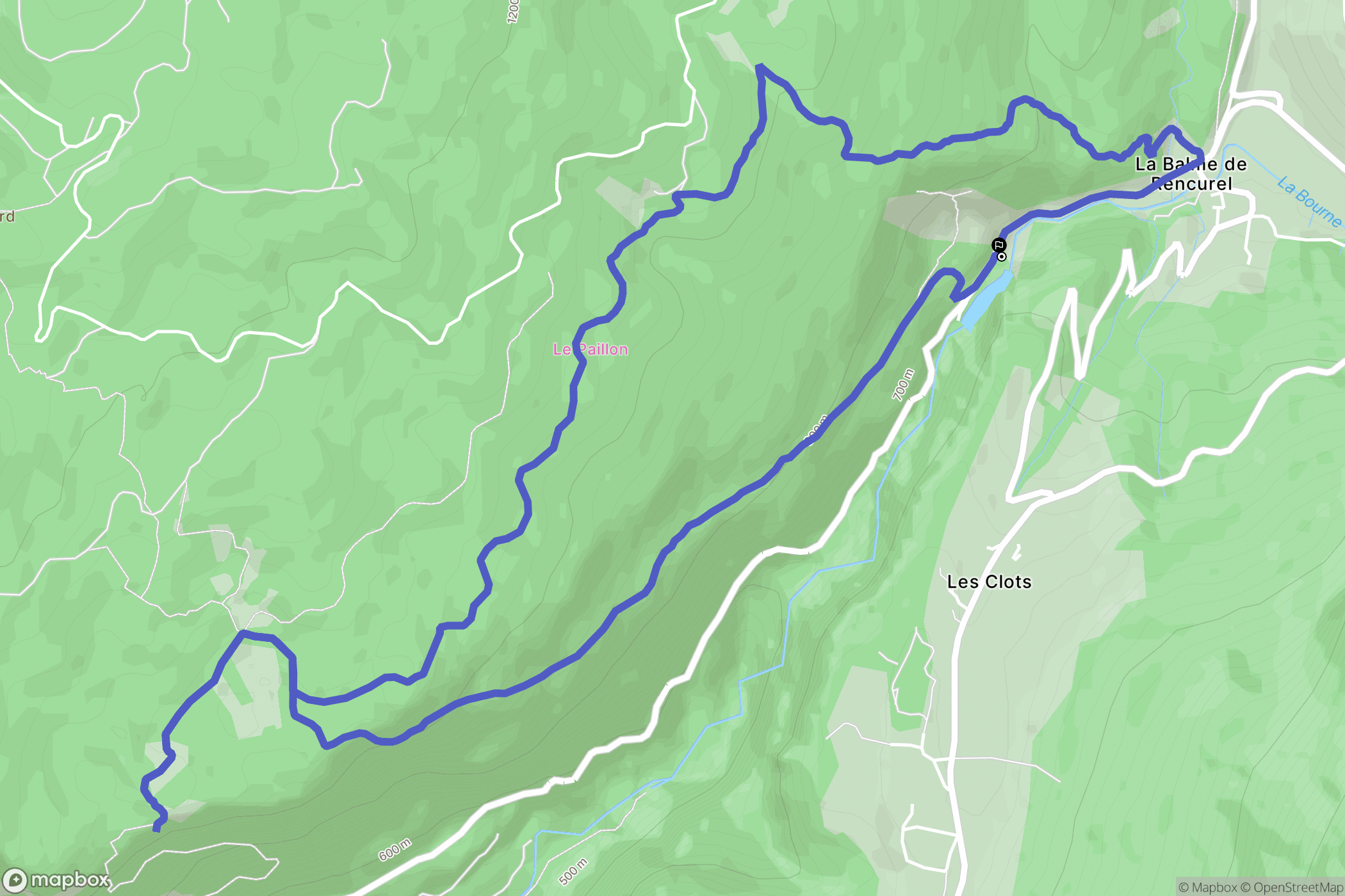 Rencurel : carte du parcours de randonnée - France