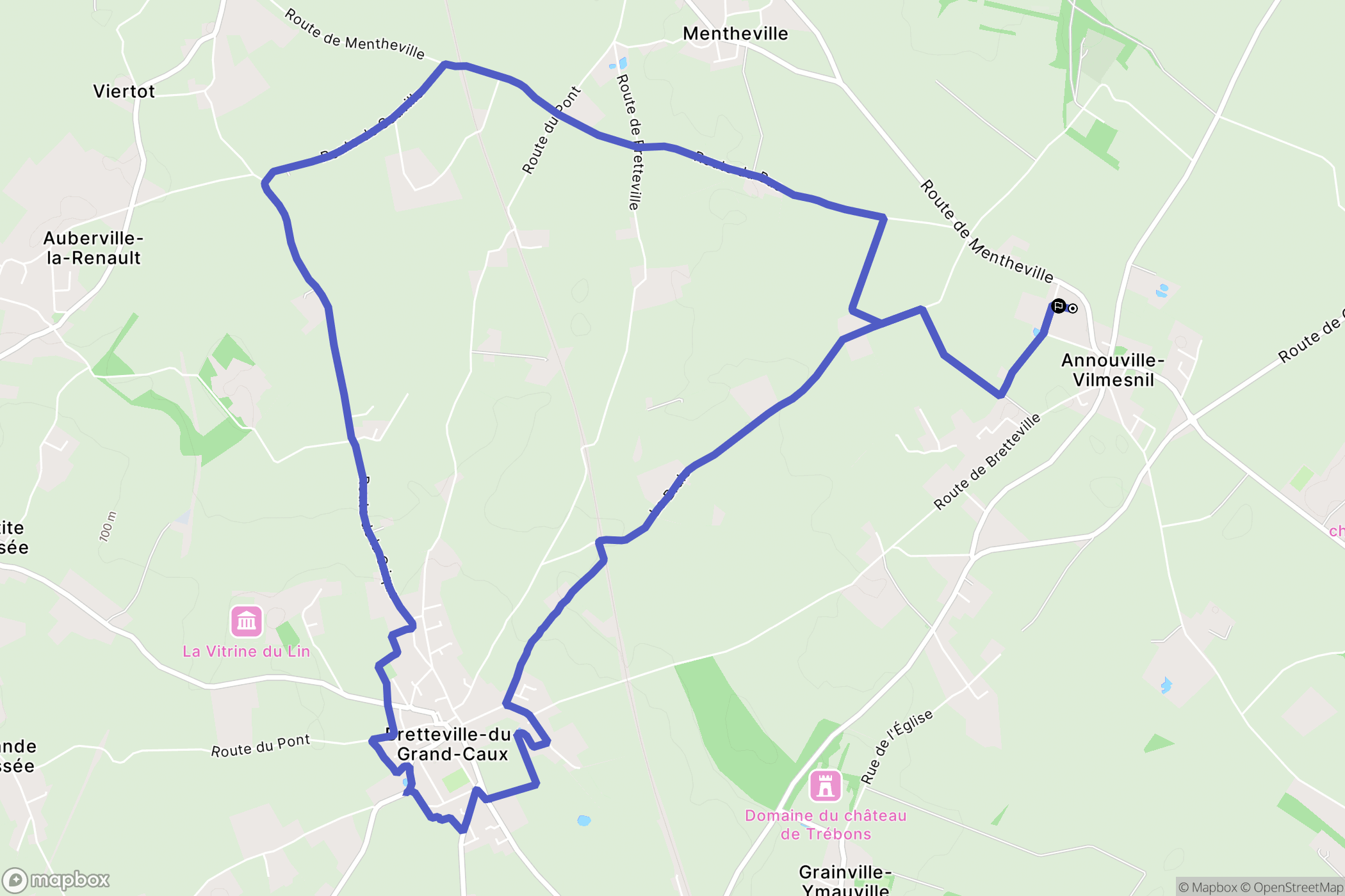 Annouville-Vilmesnil : carte du parcours de randonnée - France