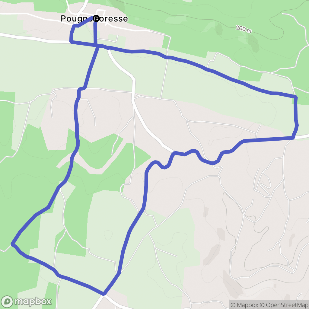 Pougnadoresse : carte du parcours de randonnée - France