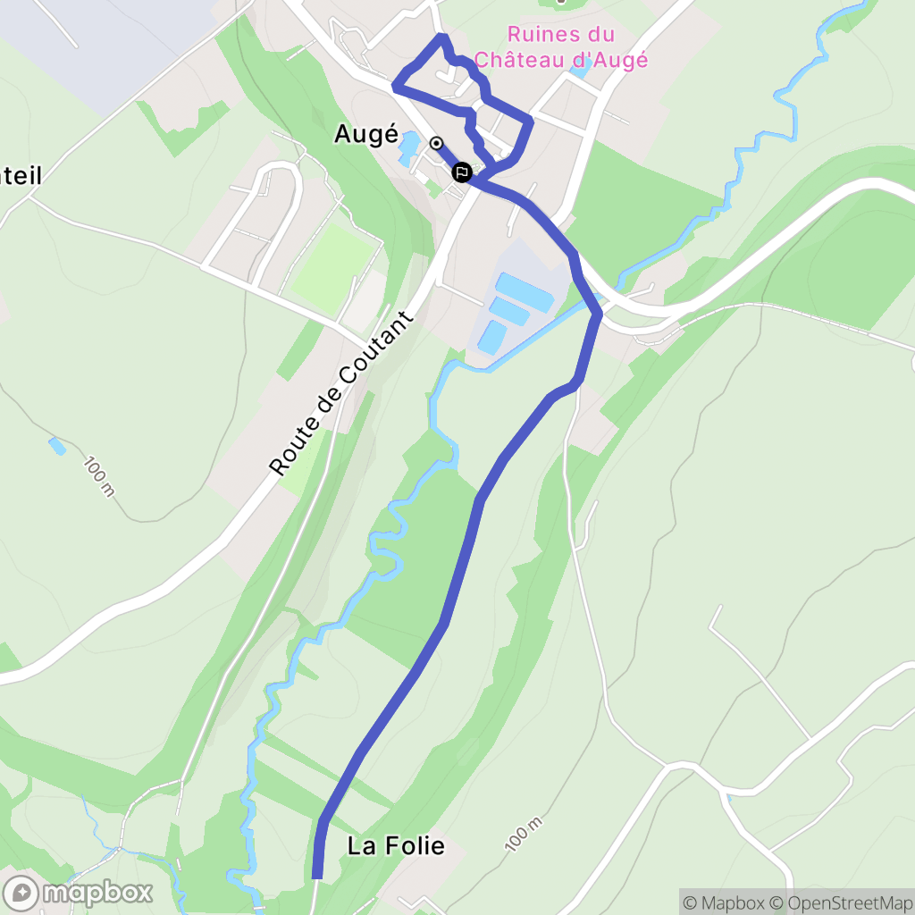 Auge : carte du parcours de randonnée - France