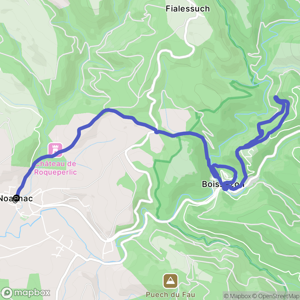 Noailhac : carte du parcours de randonnée - France