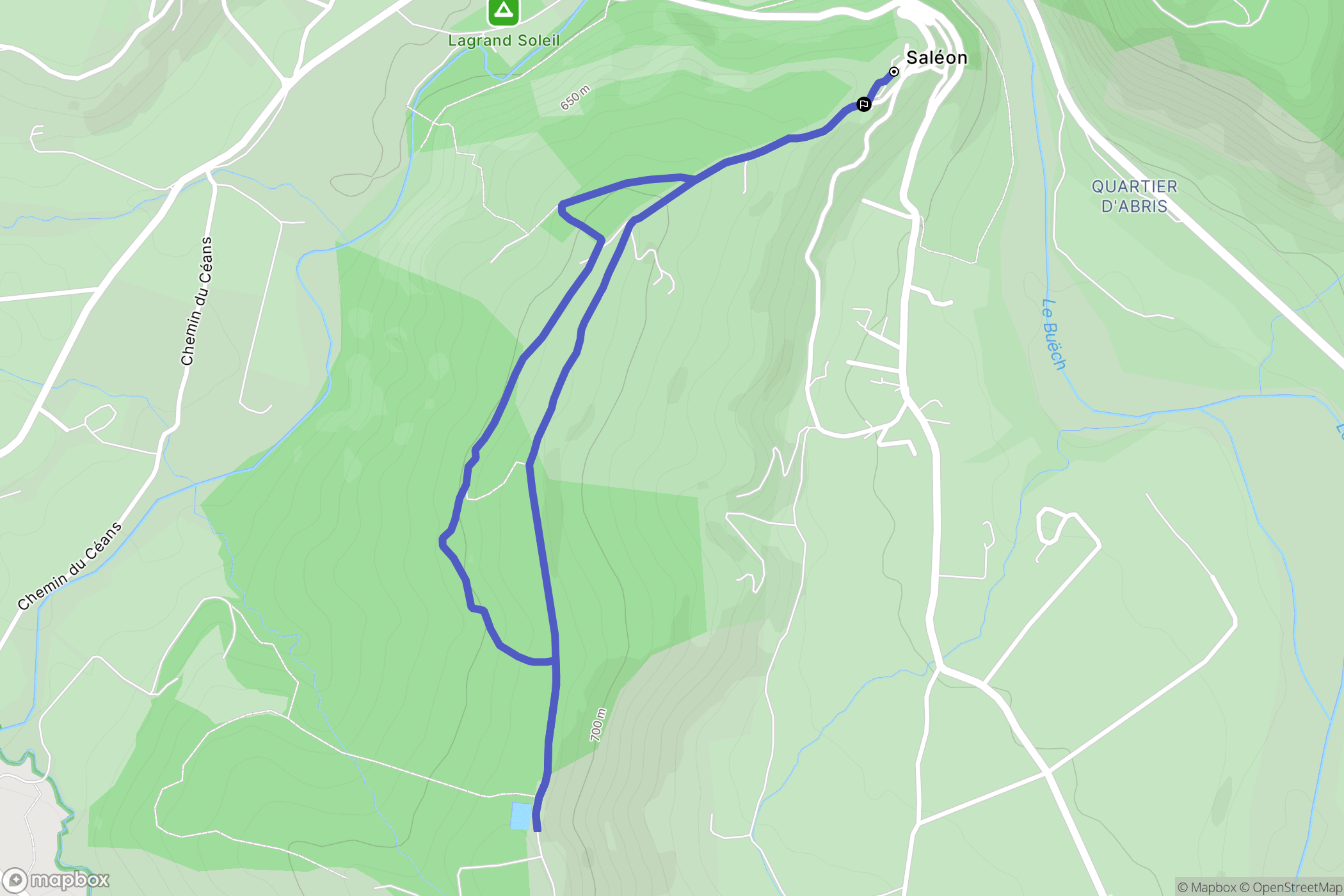 Saléon : carte du parcours de randonnée - France