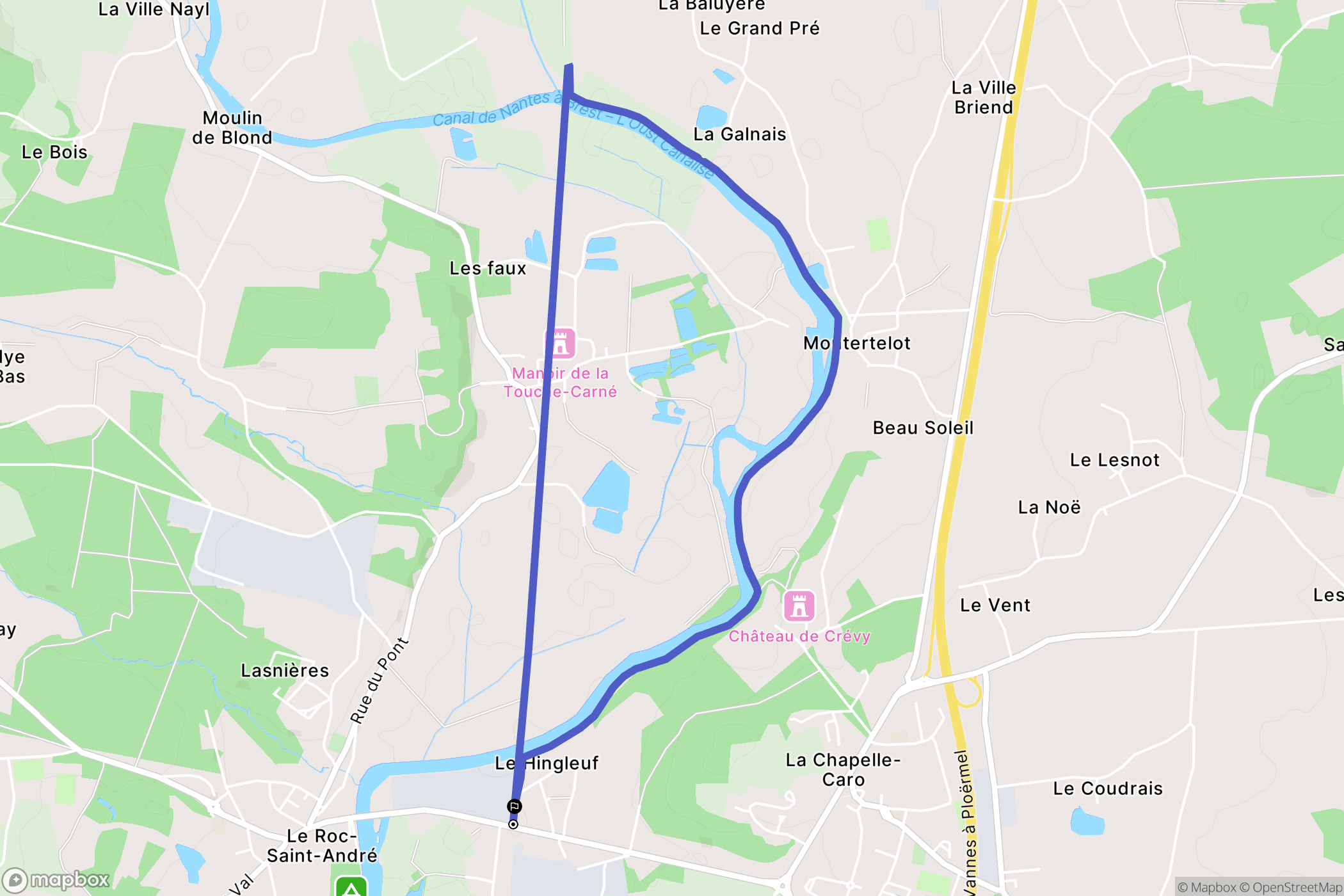 Val d'Oust : carte du parcours de randonnée - France