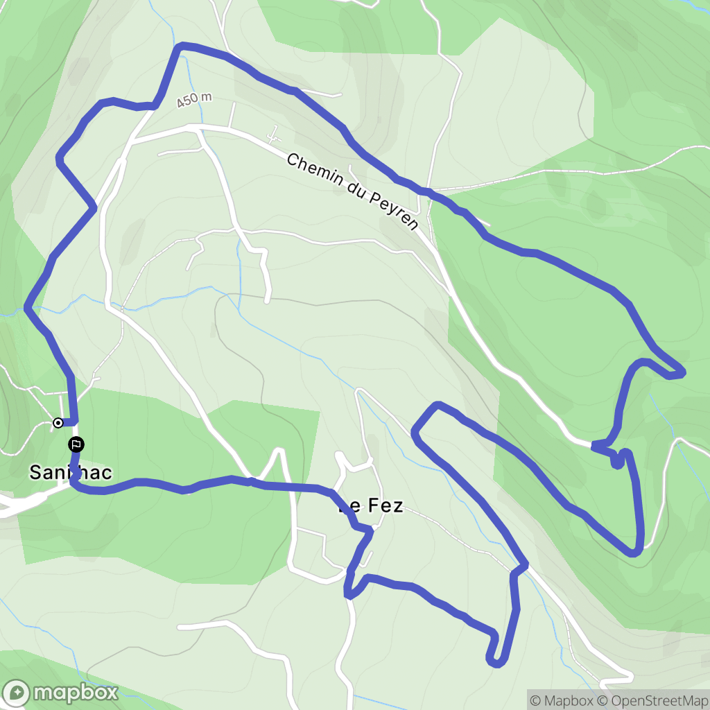 Sanilhac : carte du parcours de randonnée - France