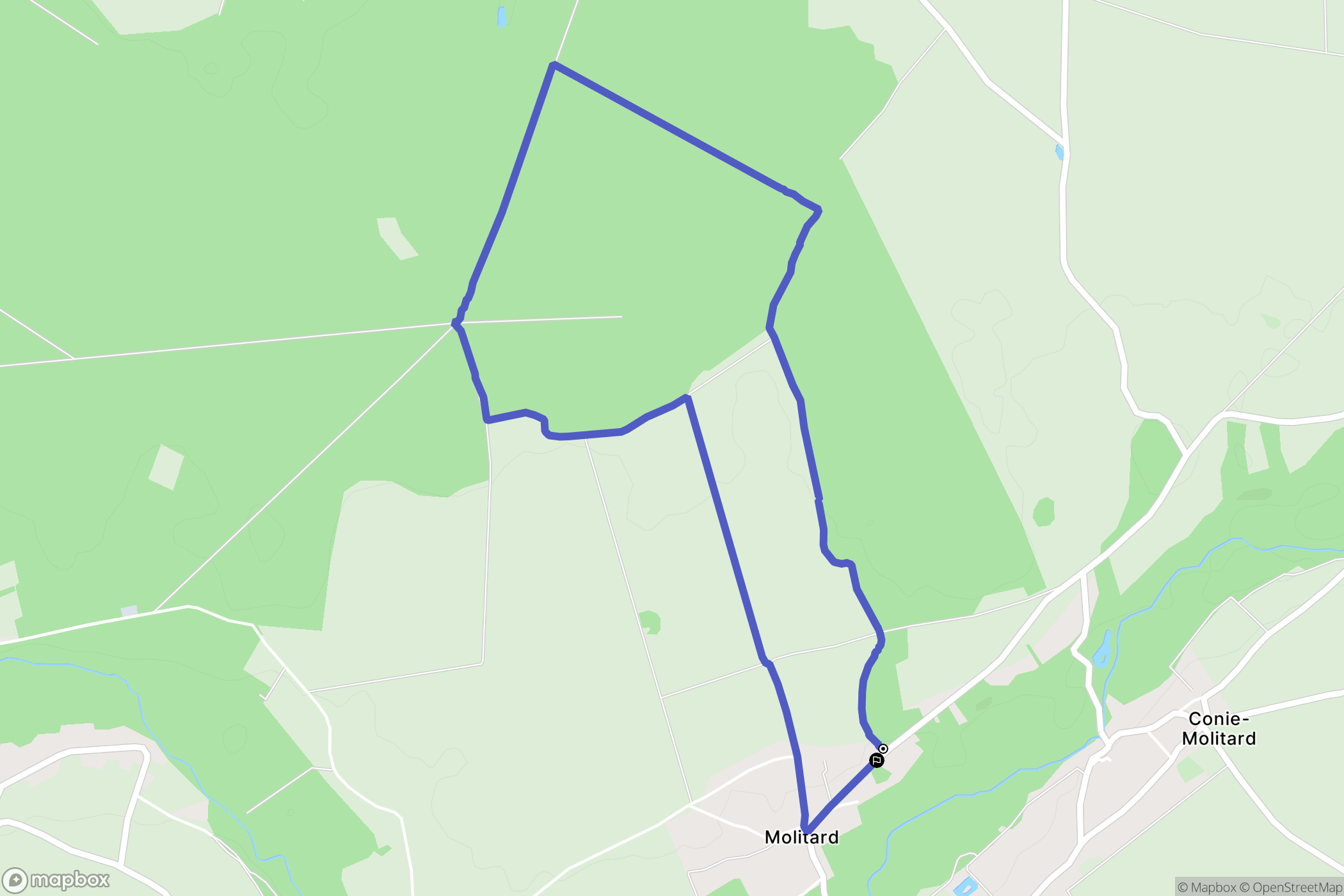 Conie-Molitard : carte du parcours de randonnée - France