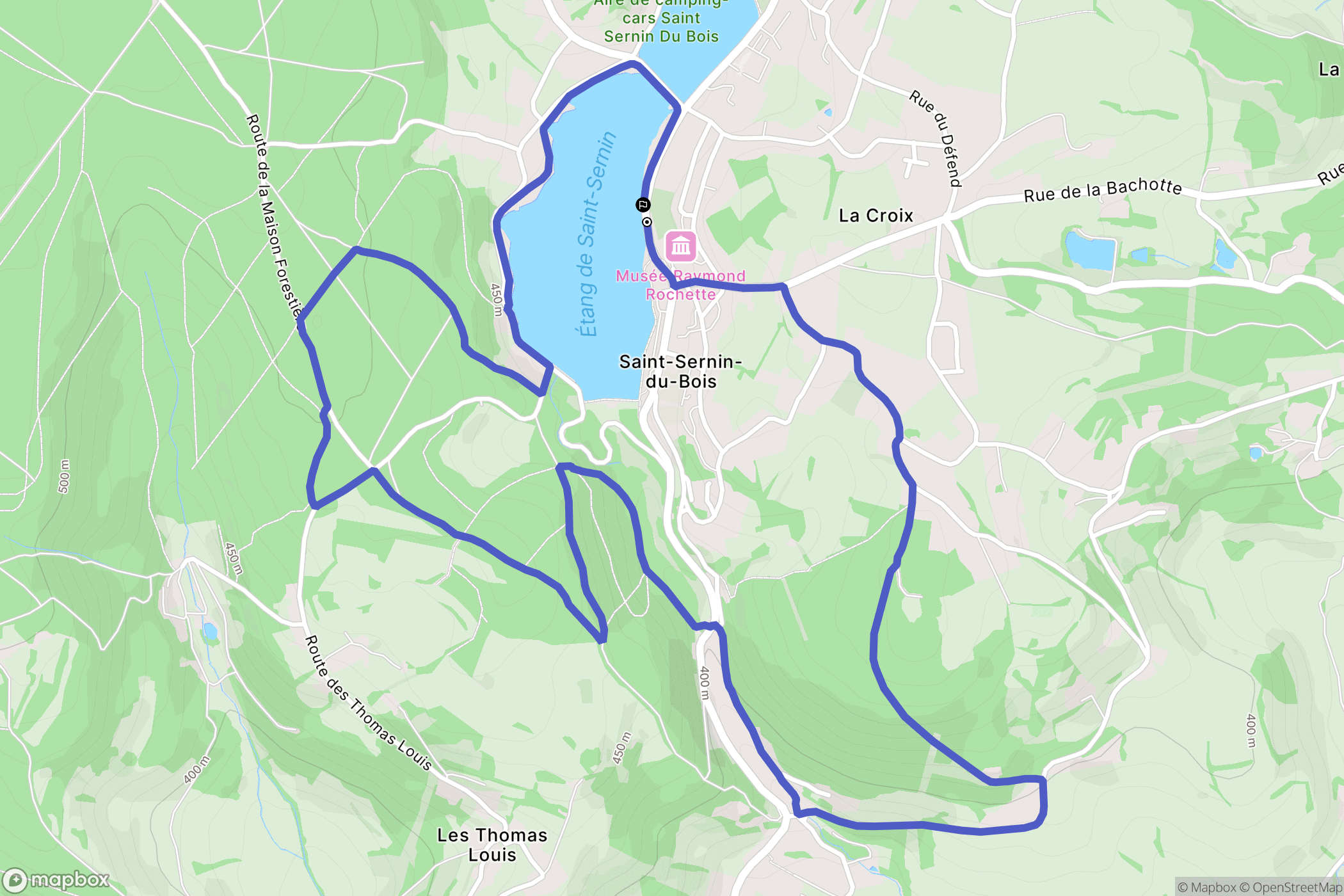Saint-Sernin-du-Bois : carte du parcours de randonnée - France
