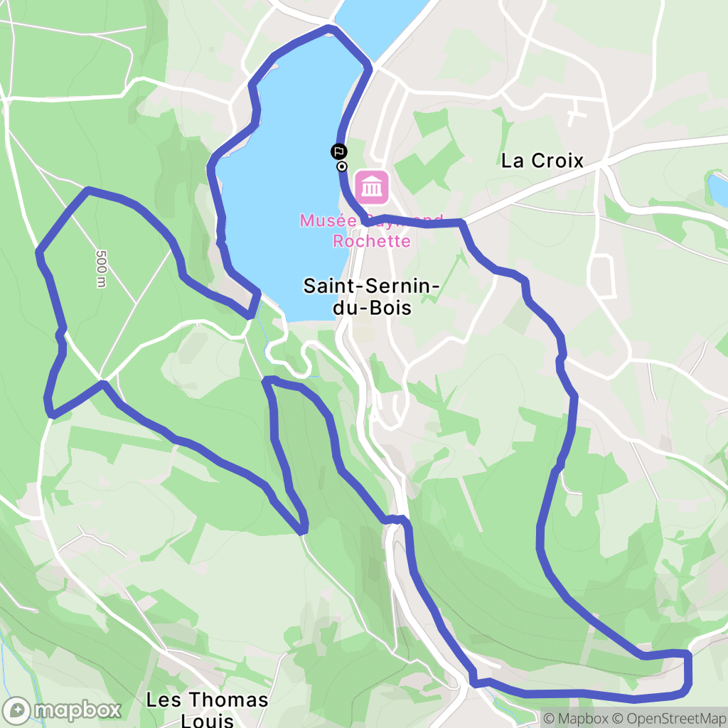 Saint-Sernin-du-Bois : carte du parcours de randonnée - France
