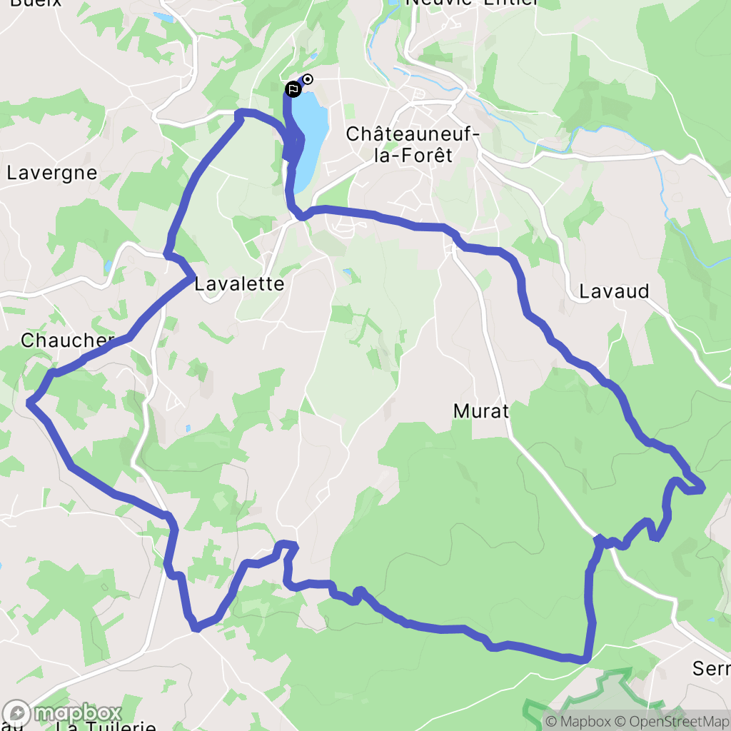 Châteauneuf-la-Forêt : carte du parcours de randonnée - France
