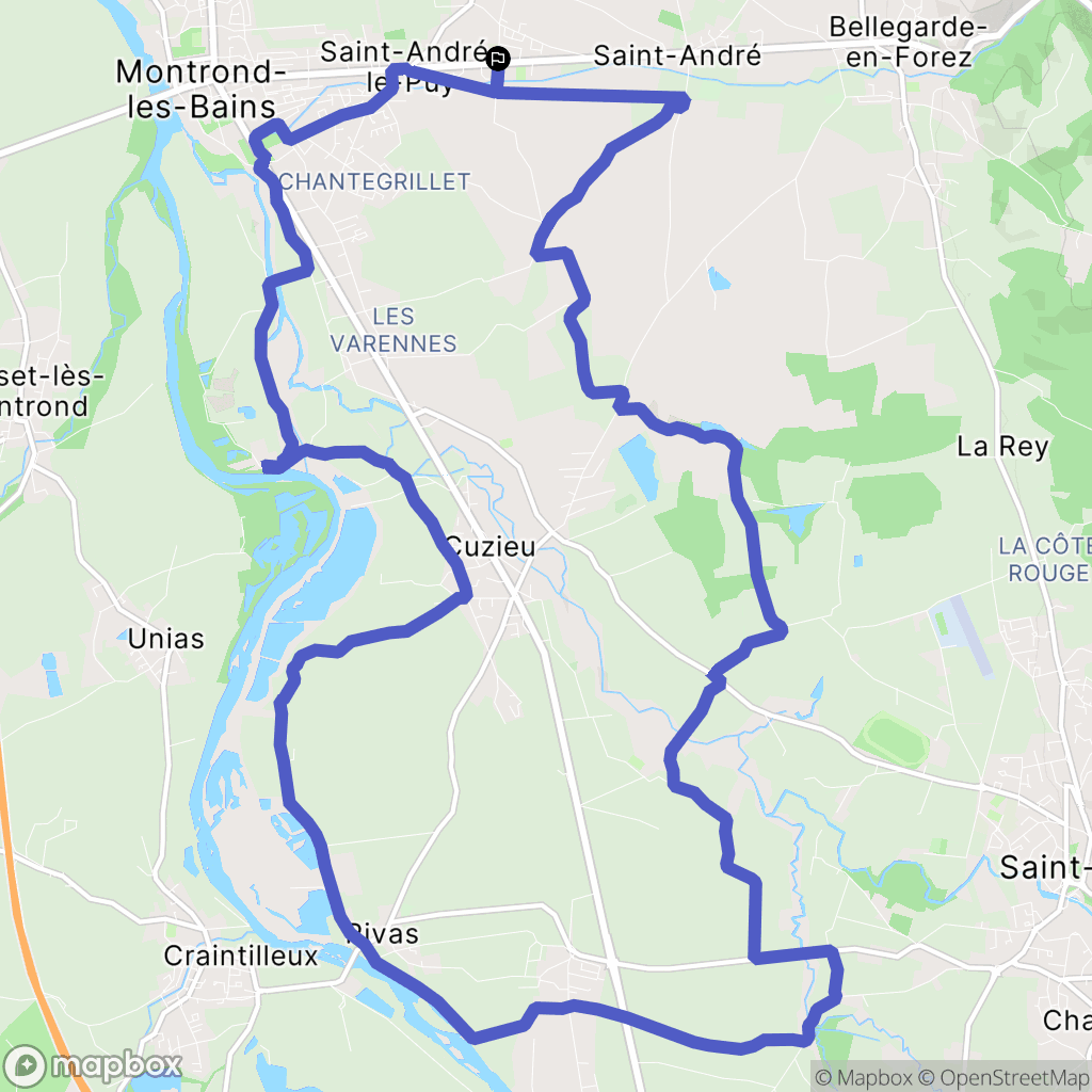 Saint-André-le-Puy : carte du parcours de randonnée - France