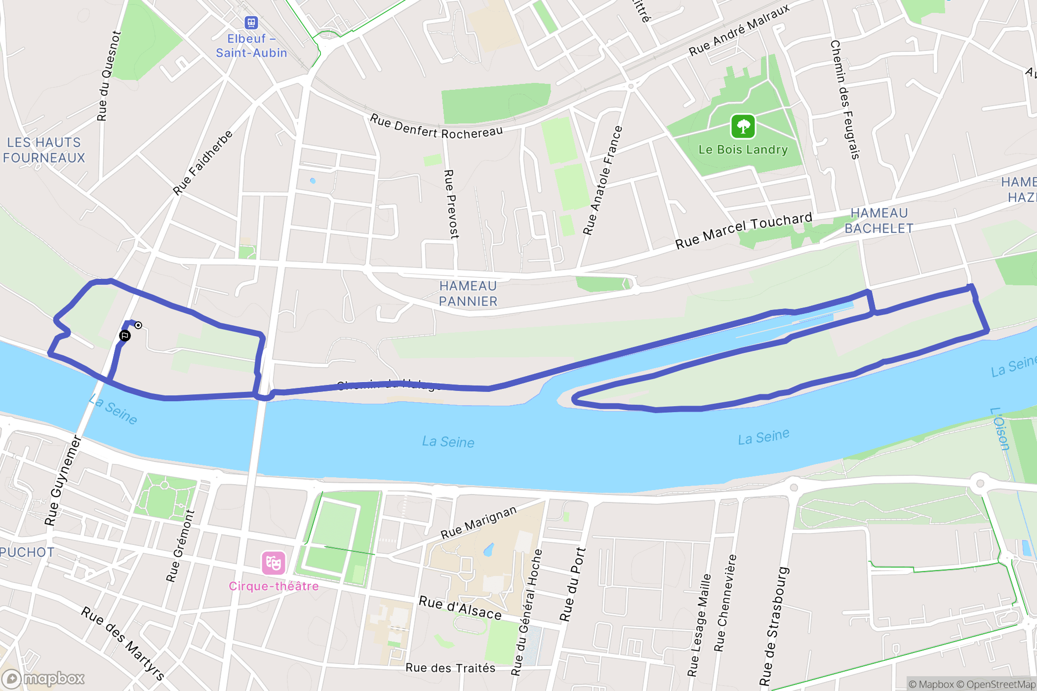 Saint-Aubin-lès-Elbeuf : carte du parcours de randonnée - France