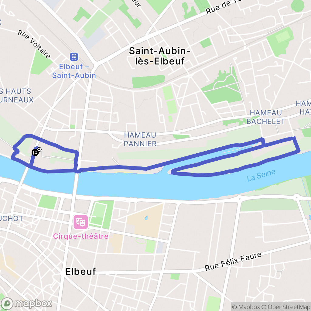 Saint-Aubin-lès-Elbeuf : carte du parcours de randonnée - France