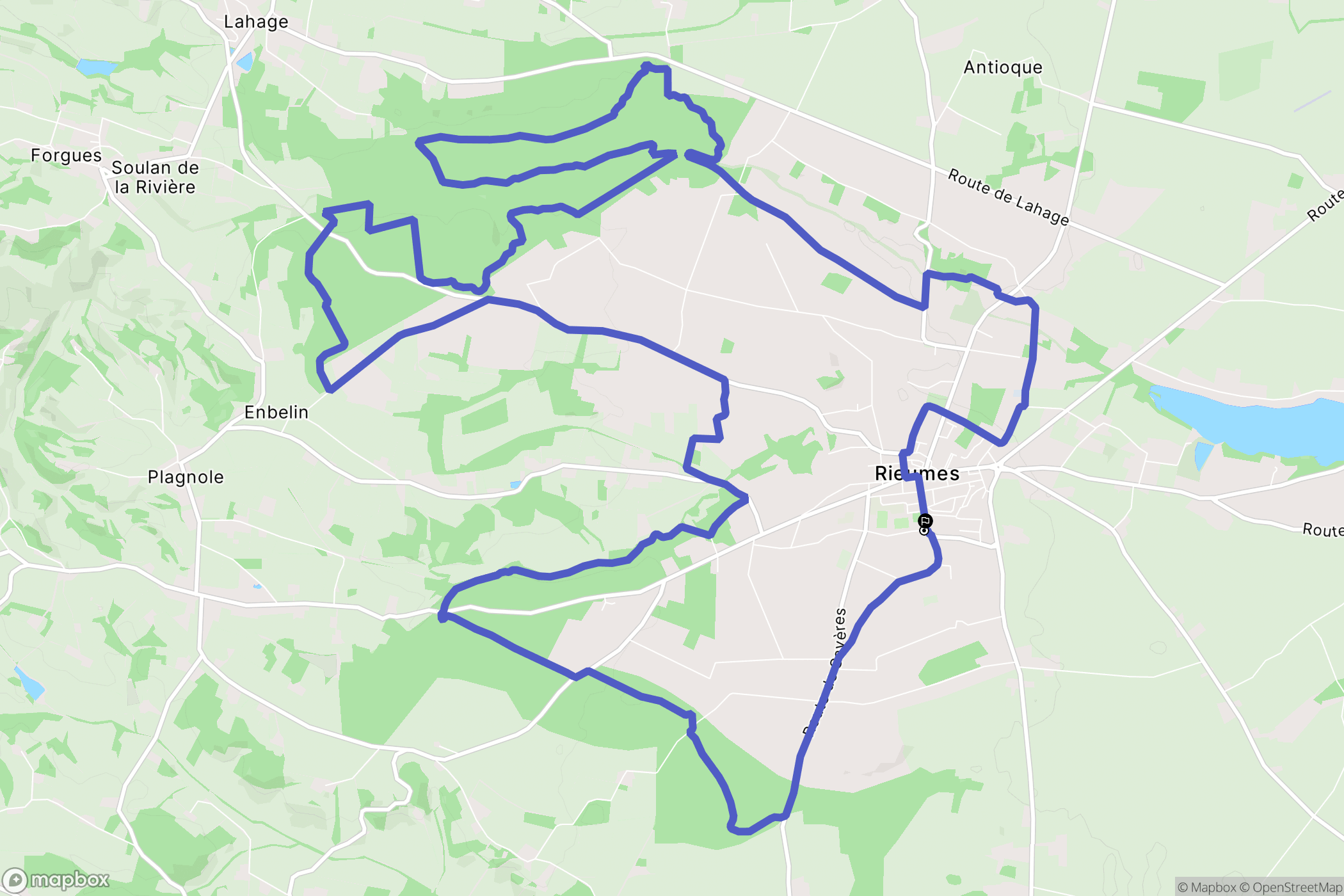 Rieumes : carte du parcours de randonnée - France