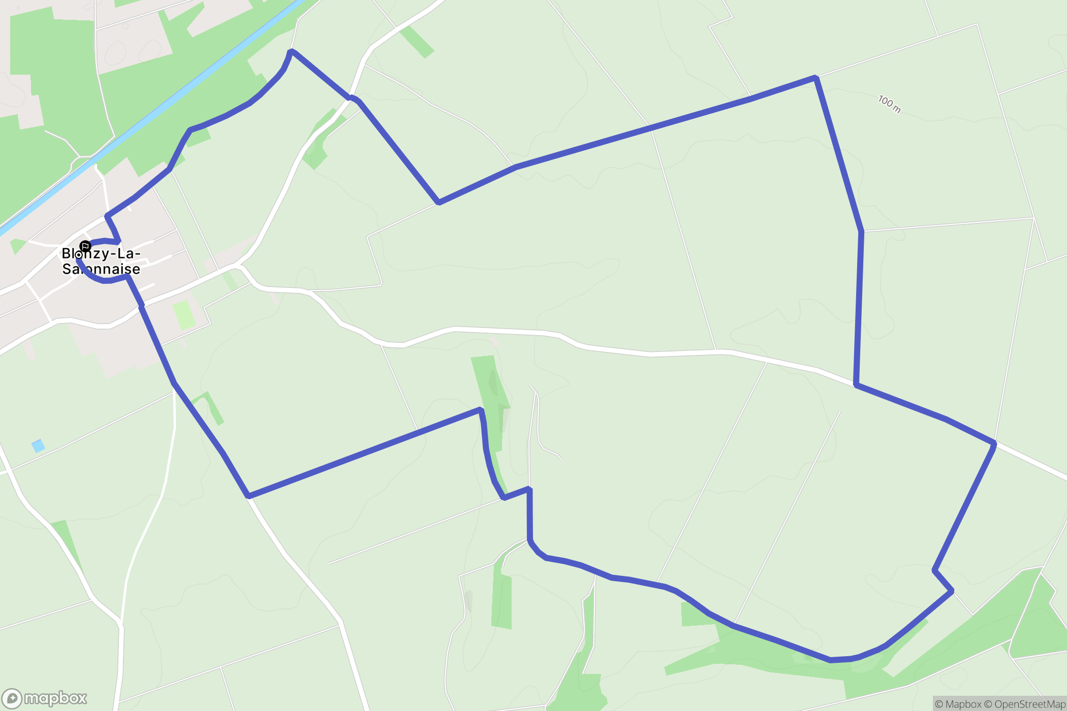 Blanzy-la-Salonnaise : carte du parcours de randonnée - France