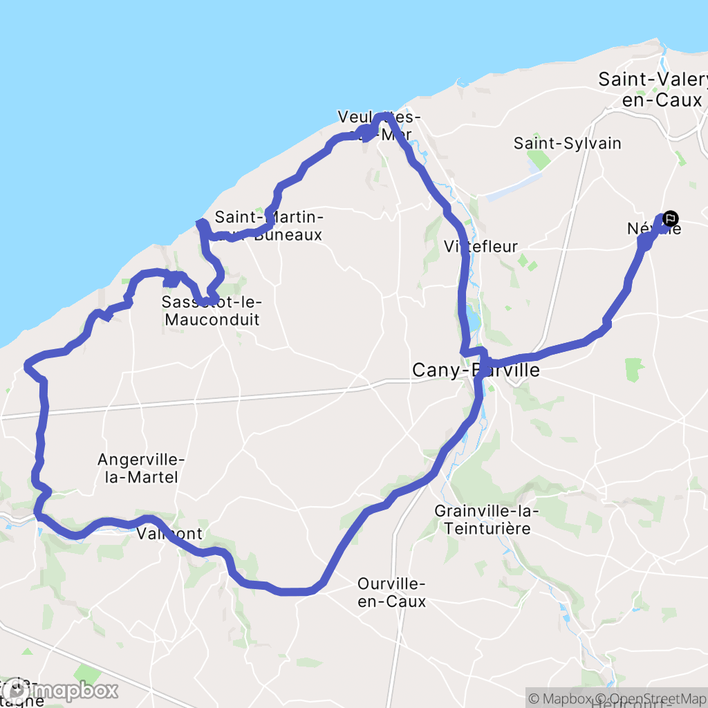 Néville : carte du parcours de randonnée - France