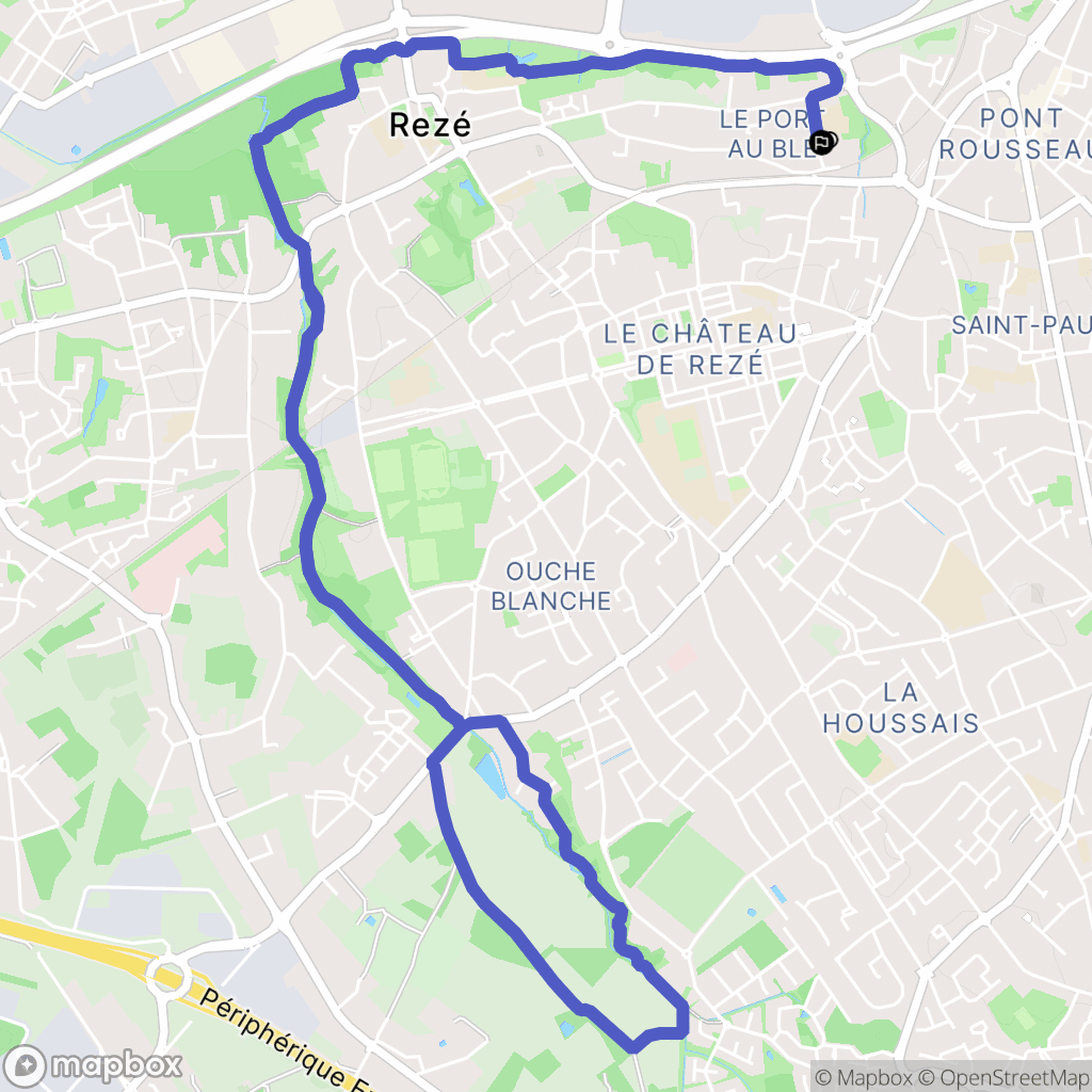 Rezé : carte du parcours de randonnée - France