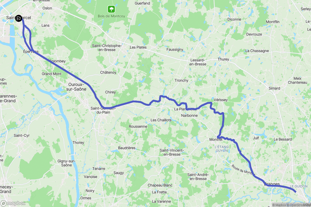 Saint-Marcel : carte du parcours de randonnée - France
