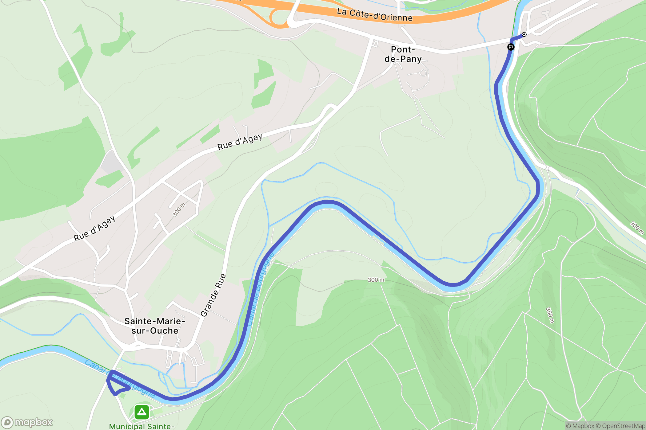 Sainte-Marie-sur-Ouche : carte du parcours de randonnée - France