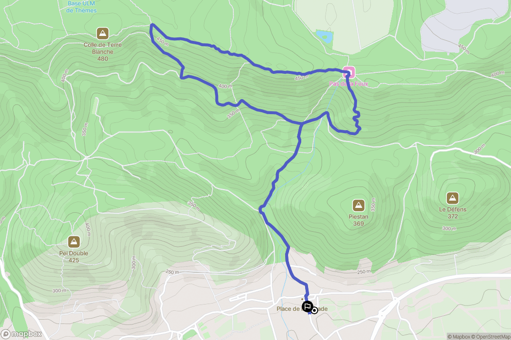 Puget-ville : carte du parcours de randonnée - France