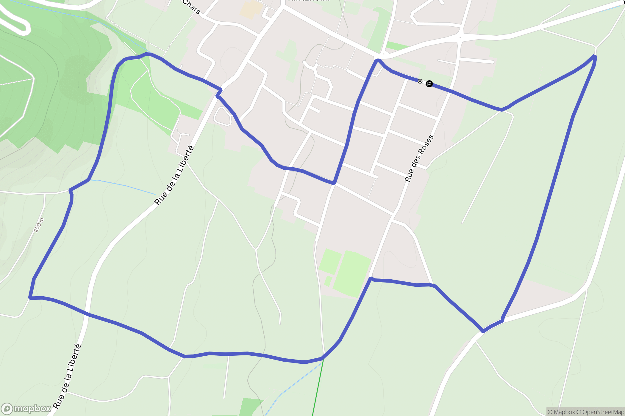 Kintzheim : carte du parcours de randonnée - France