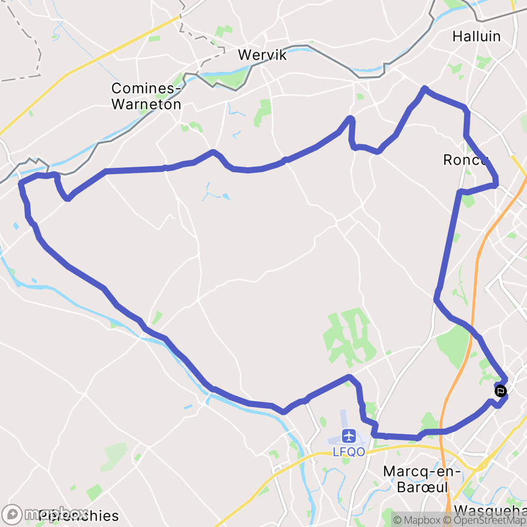 Mouvaux : carte du parcours de randonnée - France