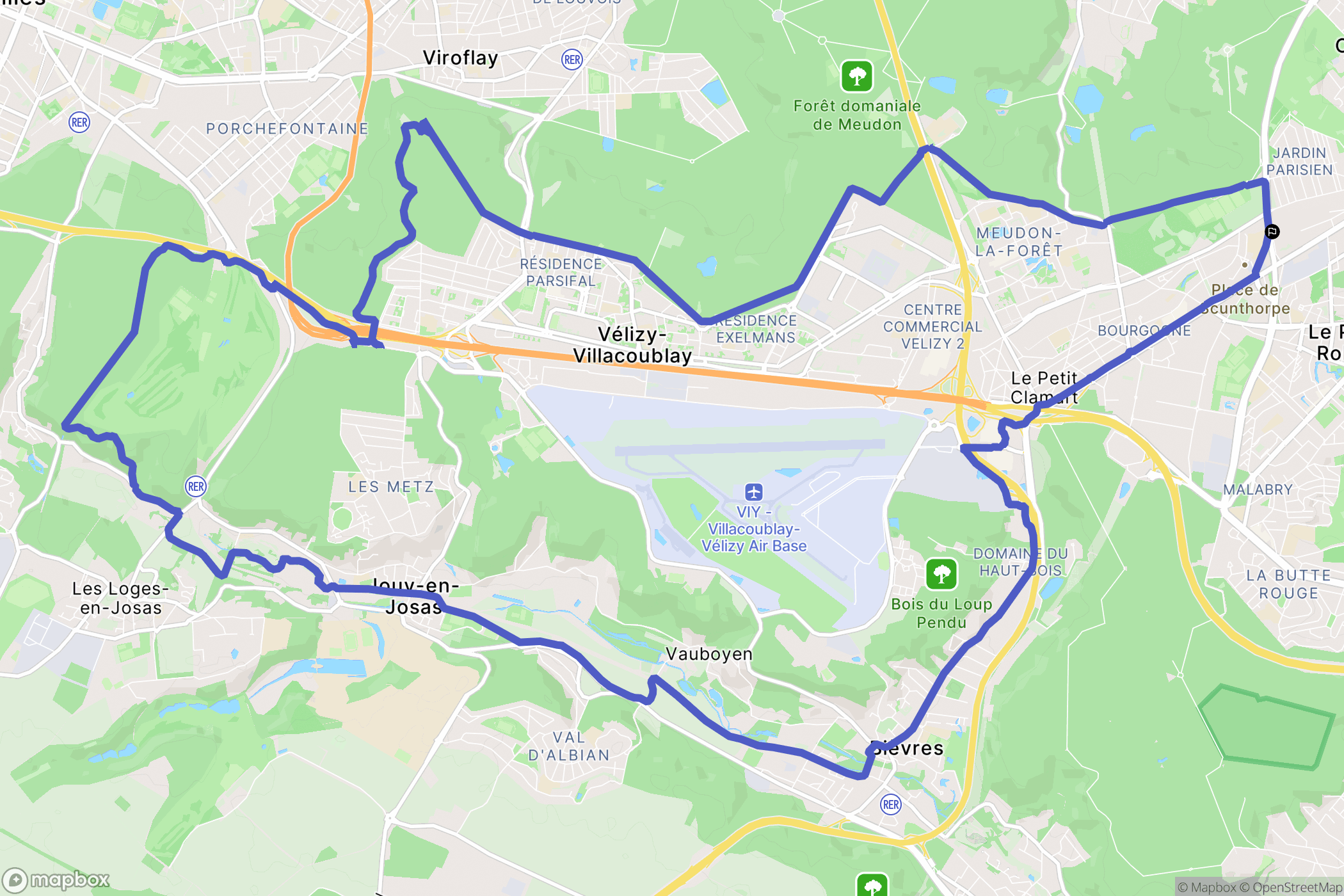 Clamart : carte du parcours de randonnée - France