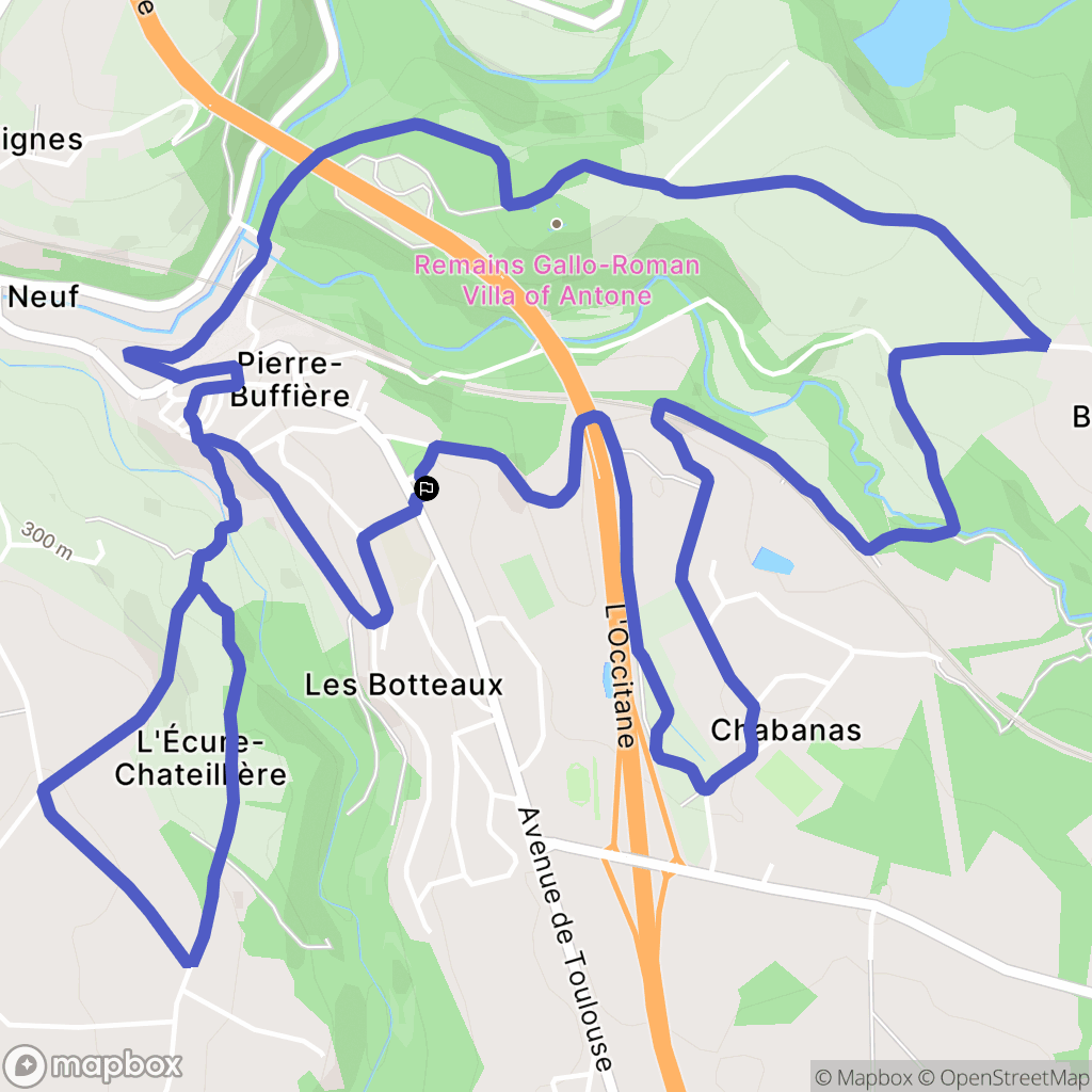 Pierre-Buffière : carte du parcours de randonnée - France
